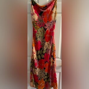 Floral print slip dress with adjustable straps! Length measurement in photo.